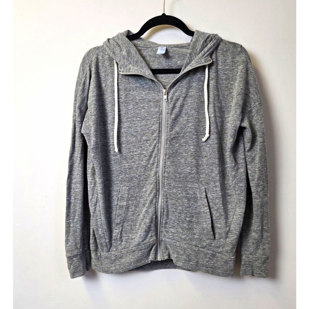 Alternative Women’s Full Zip Hooded Fleece Hoodie w/ Pockets Gray S